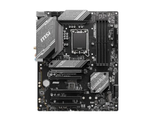 Mainboard|MSI|Intel B760 Express|LGA1700|ATX|Memory DDR5|Memory slots 4|5xPCI-Express 16x|2xM.2|1xHDMI|1xDisplayPort|2xUSB 2.0|2xUSB 3.2|1xUSB-C|1xPS/2|1xOptical S/PDIF|1xRJ45|5xAudio port|B760GAMINGPLUSWIFI - Image 2