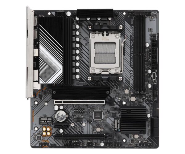 Mainboard|ASROCK|AMD B650|SAM5|Micro-ATX|Memory DDR5|Memory slots 2|1xPCI-Express 4.0 1x|2xPCI-Express 4.0 16x|1xM.2|1xHDMI|1xDisplayPort|1xAudio-In|1xAudio-Out|1xMicrophone|4xUSB 2.0|2xUSB 3.2|1xUSB-C|1xRJ45|B650M-HDV/M.2 - Image 3