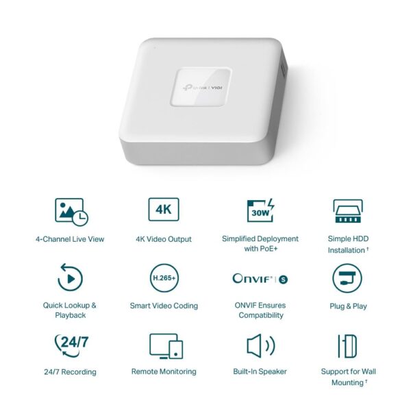 NET VIDEO RECORDER 4CH/VIGI NVR1104H-4P TP-LINK - Image 2