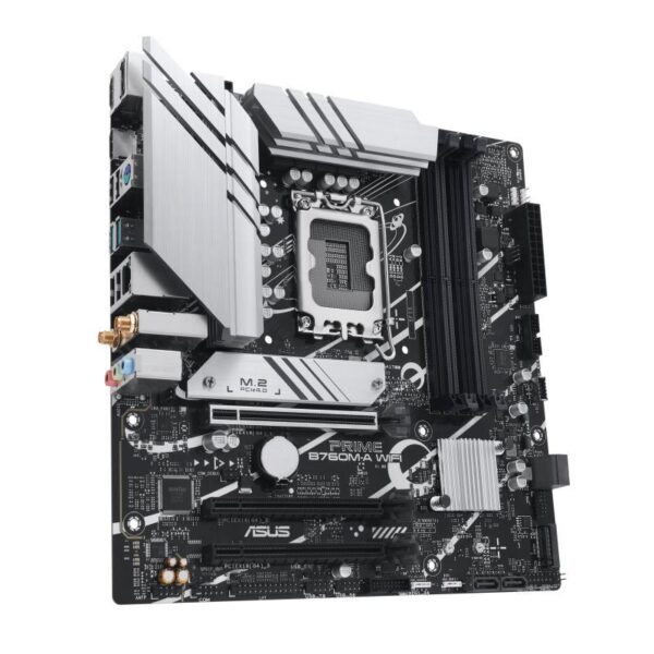 Mainboard|ASUS|Intel B760 Express|LGA1700|Micro-ATX|Memory DDR5|Memory slots 4|3xPCI-Express 4.0 16x|2xM.2|2xHDMI|1xDisplayPort|4xUSB 2.0|2xUSB 3.2|1xPS/2|1xRJ45|3xAudio port|PRIMEB760M-AWIFI - Image 4