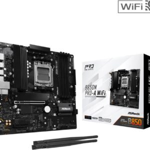 Mainboard|ASROCK|1xPCI-Express 4.0 4x	|1xPCI-Express 5.0 16x|1xM.2|1xHDMI|1xDisplayPort|1xAudio-In|1xAudio-Out|1xMicrophone|4xUSB 2.0|3xUSB 3.2|1xUSB-C|1xRJ45|B850MPRO-AWIFI