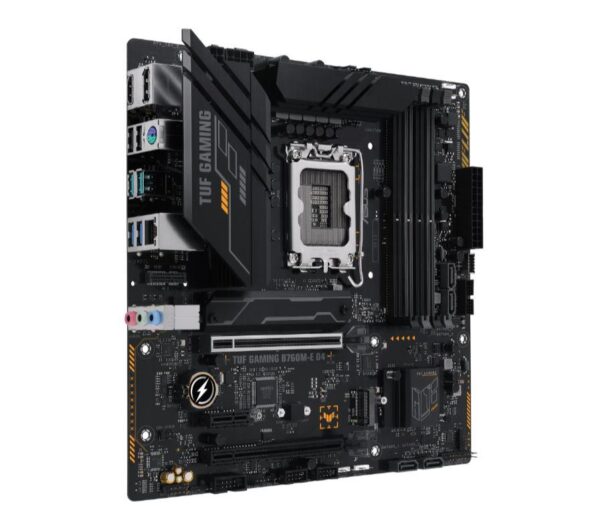 Mainboard|ASUS|Intel B760 Express|LGA1700|Micro-ATX|Memory DDR4|Memory slots 4|1xPCI-Express 4.0 1x|2xPCI-Express 4.0 16x|2xM.2|1xHDMI|1xDisplayPort|2xUSB 2.0|4xUSB 3.2|1xPS/2|1xRJ45|3xAudio port|TUFGAMINGB760M-ED4 - Image 3