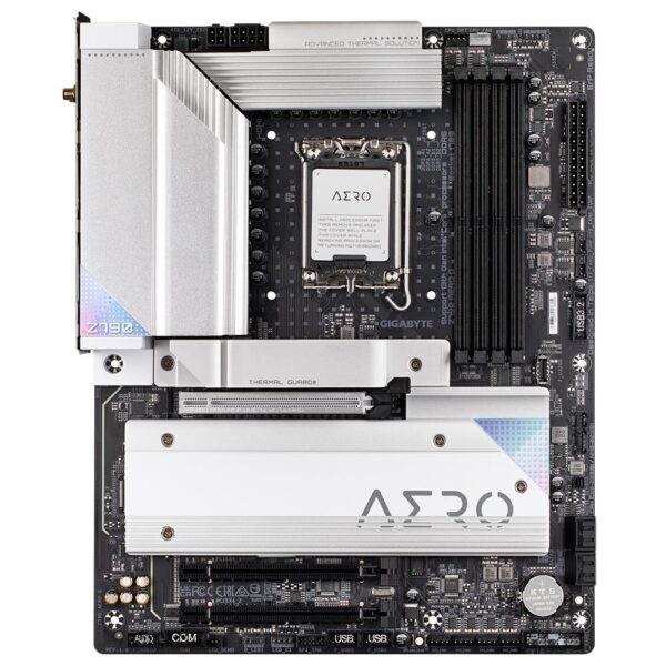 Mainboard|GIGABYTE|Intel Z790|LGA1700|ATX|Memory DDR5|Memory slots 4|2xPCI-Express 4.0 16x|1xPCI-Express 5.0 16x|5xM.2|1xHDMI|1xDisplayPort|2xUSB 2.0|6xUSB 3.2|2xUSB-C|1xOptical S/PDIF|1xRJ45|2xAudio port|Z790AEROG1.0 - Image 2