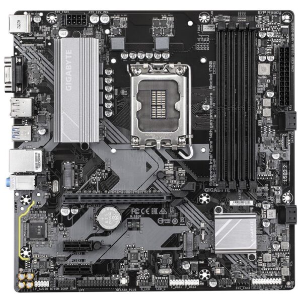 Mainboard|GIGABYTE|Intel B760 Express|LGA1700|Micro-ATX|Memory DDR5|Memory slots 4|2xPCI-Express 3.0 1x|1xPCI-Express 4.0 16x|2xM.2|1x15pin D-sub|1xHDMI|1xDisplayPort|2xUSB 2.0|5xUSB 3.2|1xUSB-C|1xPS/2|1xRJ45|3xAudio port|B760MD3HP1.0 - Image 2