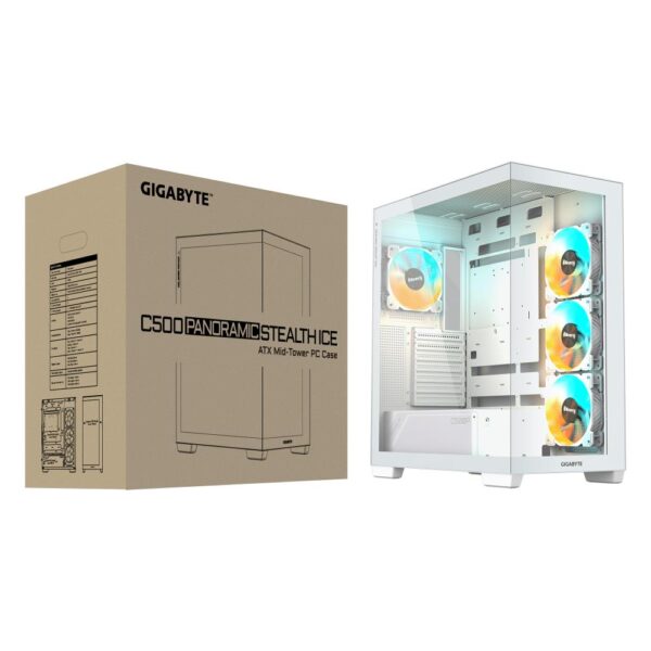 Case|GIGABYTE|MidiTower|Case product features Transparent panel|ATX|MicroATX|MiniITX|Colour White|GB-C500PIST - Image 8