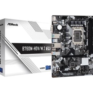 Mainboard|ASROCK|Intel B760 Express|LGA1700|Micro-ATX|Memory DDR4|Memory slots 2|2xPCI-Express 3.0 1x|1xPCI-Express 4.0 16x|2xM.2|1x15pin D-sub|1xHDMI|1xDisplayPort|2xUSB 2.0|3xUSB 3.2|1xUSB-C|1xPS/2|1xRJ45|3xAudio port|B760M-HDV/M.2D4