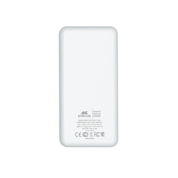 POWER BANK USB 20000MAH/VA2572 WHITE RIVACASE - Image 2
