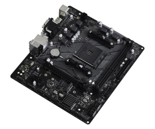 Mainboard|ASROCK|AMD B550|SAM4|MicroATX|1xPCI-Express 3.0 1x|1xM.2|1xPCI-Express 4.0 16x|Memory DDR4|Memory slots 2|1x15pin D-sub|1xDVI|1xHDMI|2xUSB 2.0|4xUSB 3.2|1xPS/2|1xRJ45|3xAudio port|B550M-HDV - Image 3