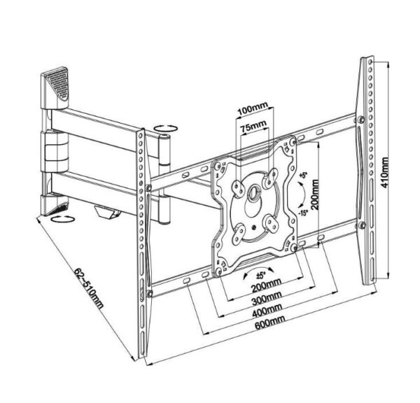 TV SET ACC WALL MOUNT BLACK/FPMA-W460BLACK NEOMOUNTS - Image 3