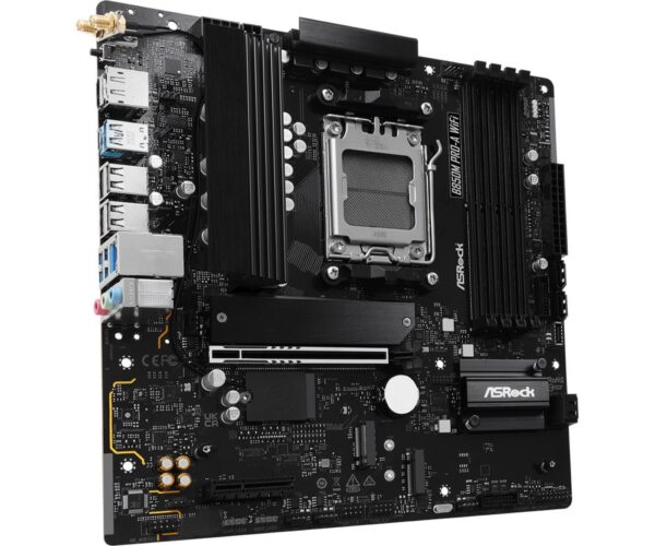 Mainboard|ASROCK|1xPCI-Express 4.0 4x	|1xPCI-Express 5.0 16x|1xM.2|1xHDMI|1xDisplayPort|1xAudio-In|1xAudio-Out|1xMicrophone|4xUSB 2.0|3xUSB 3.2|1xUSB-C|1xRJ45|B850MPRO-AWIFI - Image 4