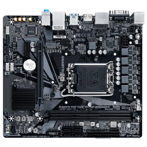 Mainboard|GIGABYTE|Intel H610|LGA1700|Micro-ATX|Memory DDR5|Memory slots 2|1xPCI-Express 3.0 1x|1xPCI-Express 4.0 16x|1xM.2|1x15pin D-sub|1xHDMI|2xDisplayPort|4xUSB 2.0|2xUSB 3.2|1xPS/2|1xRJ45|3xAudio port|H610MS2HV21.0 - Image 4