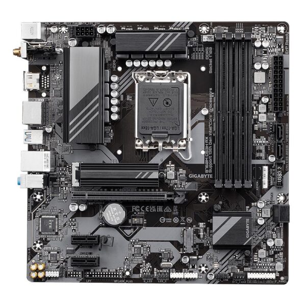 Mainboard|GIGABYTE|Intel B760 Express|LGA1700|Micro-ATX|Memory DDR5|Memory slots 4|2xPCI-Express 3.0 1x|1xPCI-Express 4.0 16x|2xM.2|1xHDMI|2xDisplayPort|2xAudio-In|1xAudio-Out|2xUSB 2.0|3xUSB 3.2|1xUSB-C|1xPS/2|1xRJ45|B760MDS3HAX1.2 - Image 2