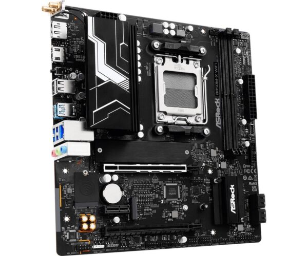 Mainboard|ASROCK|AMD B850|SAM5|Micro-ATX|Memory DDR5|Memory slots 2|1xPCI-Express 4.0 1x|2xPCI-Express 4.0 16x|1xM.2|1xHDMI|1xDisplayPort|1xAudio-In|1xAudio-Out|1xMicrophone|2xUSB 2.0|3xUSB 3.2|1xUSB-C|1xRJ45|B850M-XWIFI - Image 4