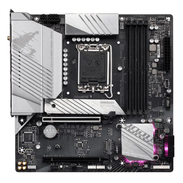 Mainboard|GIGABYTE|Intel B760 Express|LGA1700|Micro-ATX|Memory DDR5|Memory slots 4|2xPCI-Express 4.0 16x|2xM.2|1xHDMI|1xDisplayPort|4xUSB 2.0|4xUSB 3.2|1xUSB-C|1xOptical S/PDIF|1xRJ45|2xAudio port|B760MAORUSELITEAX1.1 - Image 2