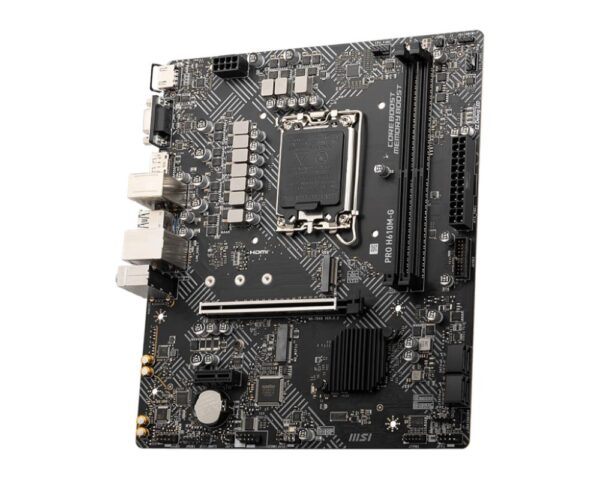 Mainboard|MSI|Intel H610|LGA1700|Micro-ATX|Memory DDR5|Memory slots 2|1xPCI-Express 1x|1xPCI-Express 16x|1xM.2|1x15pin D-sub|1xHDMI|1xDisplayPort|4xUSB 2.0|2xUSB 3.2|1xPS/2|1xRJ45|3xAudio port|PROH610M-GDDR5 - Image 3