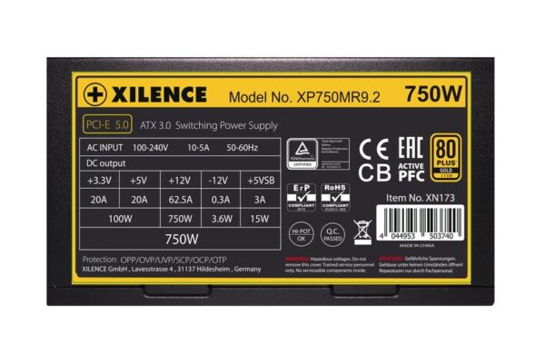 Power Supply|XILENCE|750 Watts|Efficiency 80 PLUS GOLD|PFC Active|XN173 - Image 5
