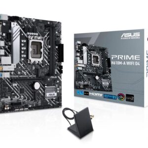 Mainboard|ASUS|Intel H610|LGA1700|Micro-ATX|Memory DDR4|Memory slots 2|1xPCI-Express 3.0 1x|1xPCI-Express 4.0 16x|2xM.2|1x15pin D-sub|1xHDMI|1xDisplayPort|2xAudio-In|1xAudio-Out|4xUSB 2.0|2xUSB 3.2|2xPS/2|1xRJ45|2xRF-Out|H610M-AWIFID4