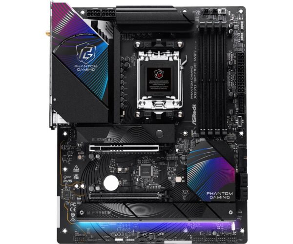 Mainboard|ASROCK|AMD X870|SAM5|ATX|Memory DDR5|Memory slots 4|1xPCI-Express 4.0 16x|1xPCI-Express 5.0 16x|4xM.2|1xHDMI|4xUSB 2.0|5xUSB 3.2|2xUSB-C|1xOptical S/PDIF|1xRJ45|2xAudio port|X870RIPTIDEWIFI - Image 2