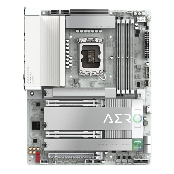 Mainboard|GIGABYTE|Intel Z890|LGA1851|ATX|Memory DDR5|Memory slots 4|1xPCI-Express 4.0 4x	|1xPCI-Express 5.0 8x|1xPCI-Express 5.0 16x|5xM.2|1xHDMI|2xUSB 2.0|4xUSB 3.2|1xUSB-C w/Thunderbolt|1xOptical S/PDIF|2xRJ45|2xAudio port|Z890AEROG - Image 2
