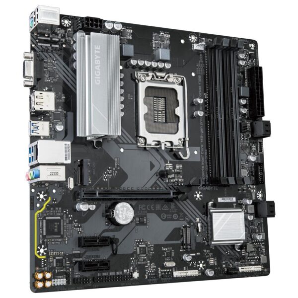 Mainboard|GIGABYTE|Intel B760 Express|LGA1700|Micro-ATX|Memory DDR4|Memory slots 4|2xPCI-Express 3.0 1x|1xPCI-Express 4.0 16x|2xM.2|1x15pin D-sub|1xHDMI|1xDisplayPort|6xUSB 2.0|5xUSB 3.2|1xUSB-C|1xPS/2|1xRJ45|3xAudio port|B760MD3HPDDR4 - Image 3