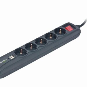 CABLE POWER EXTENSION 1.5M/5OUTL. +2USB SPG5-U2-5 GEMBIRD