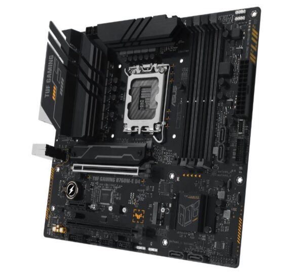 Mainboard|ASUS|Intel B760 Express|LGA1700|Micro-ATX|Memory DDR4|Memory slots 4|1xPCI-Express 4.0 1x|2xPCI-Express 4.0 16x|2xM.2|1xHDMI|1xDisplayPort|2xUSB 2.0|4xUSB 3.2|1xPS/2|1xRJ45|3xAudio port|TUFGAMINGB760M-ED4 - Image 4