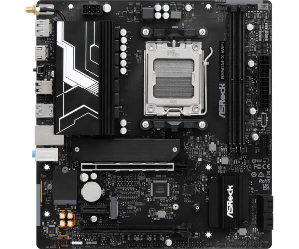 Mainboard|ASROCK|AMD B850|SAM5|Micro-ATX|Memory DDR5|Memory slots 2|1xPCI-Express 4.0 1x|2xPCI-Express 4.0 16x|1xM.2|1xHDMI|1xDisplayPort|1xAudio-In|1xAudio-Out|1xMicrophone|2xUSB 2.0|3xUSB 3.2|1xUSB-C|1xRJ45|B850M-XWIFI - Image 3