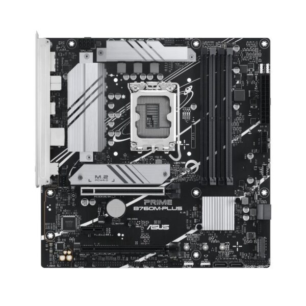 Mainboard|ASUS|Intel B760 Express|LGA1700|Micro-ATX|Memory DDR5|Memory slots 4|1xPCI-Express 4.0 1x|2xPCI-Express 4.0 16x|2xM.2|1xHDMI|1xDisplayPort|4xUSB 2.0|2xUSB 3.2|1xPS/2|1xRJ45|3xAudio port|PRIMEB760M-PLUS - Image 2