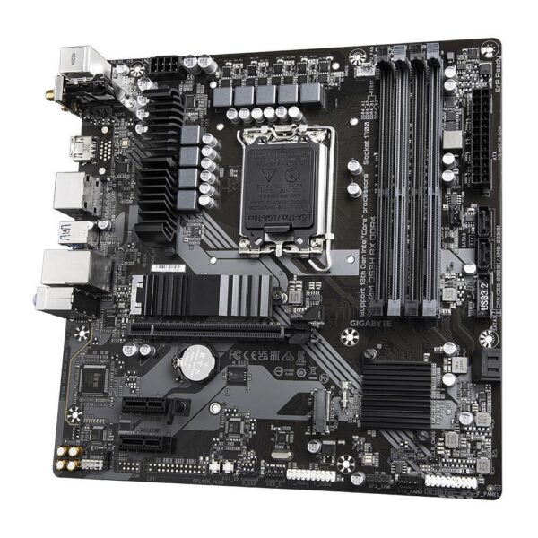 Mainboard|GIGABYTE|Intel B760 Express|LGA1700|Micro-ATX|Memory DDR4|Memory slots 4|2xPCI-Express 3.0 1x|1xPCI-Express 4.0 16x|2xM.2|1xHDMI|2xDisplayPort|2xAudio-In|1xAudio-Out|2xUSB 2.0|3xUSB 3.2|1xUSB-C|1xPS/2|1xRJ45|2xRF-Out|B760MDS3HAXDDR41.2 - Image 4