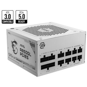 Power Supply|MSI|850 Watts|Efficiency 80 PLUS GOLD|PFC Active|MAGA850GLPCIE5WHITE