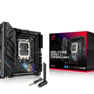 Mainboard|ASUS|Intel B760 Express|LGA1700|Mini-ITX|Memory DDR5|Memory slots 2|1xPCI-Express 5.0 16x|2xM.2|1xHDMI|1xDisplayPort|3xUSB 2.0|3xUSB 3.2|2xUSB-C|1xRJ45|5xAudio port|STRIXB760-IGAMINGWIFI