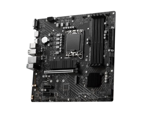 Mainboard|MSI|Intel B760 Express|LGA1700|Micro-ATX|Memory DDR4|Memory slots 4|2xPCI-Express 1x|1xPCI-Express 16x|2xM.2|1x15pin D-sub|1xHDMI|1xDisplayPort|4xUSB 2.0|1xUSB 3.2|1xUSB-C|2xPS/2|1xRJ45|3xAudio port|PROB760M-PDDR4 - Image 3