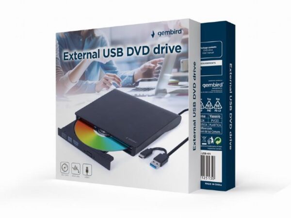 DVD RW USB3/USB-C 8X EXT RTL/BLACK DVD-USB-03 GEMBIRD - Image 2