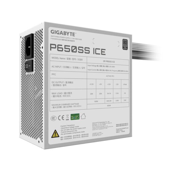Power Supply|GIGABYTE|GP-P650SS ICE|650 Watts|Efficiency 80 PLUS SILVER|PFC Active|MTBF 100000 hours|GP-P650SSICE - Image 5