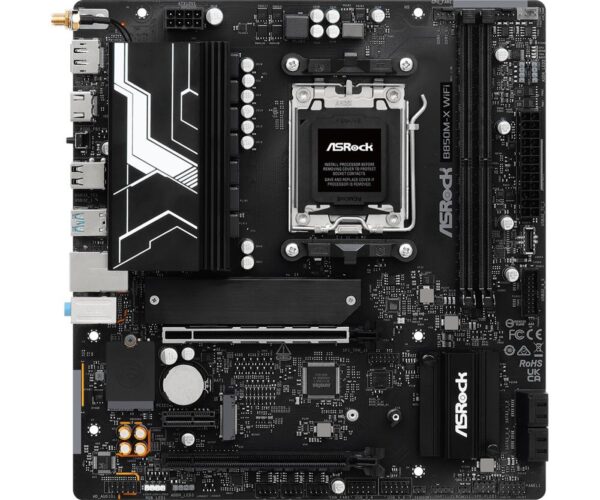 Mainboard|ASROCK|AMD B850|SAM5|Micro-ATX|Memory DDR5|Memory slots 2|1xPCI-Express 4.0 1x|2xPCI-Express 4.0 16x|1xM.2|1xHDMI|1xDisplayPort|1xAudio-In|1xAudio-Out|1xMicrophone|2xUSB 2.0|3xUSB 3.2|1xUSB-C|1xRJ45|B850M-XWIFI - Image 2