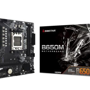 Mainboard|BIOSTAR|AMD B650|SAM5|Micro-ATX|Memory DDR5|Memory slots 2|1xPCI-Express 3.0 1x|1xPCI-Express 4.0 16x|1xM.2|1xHDMI|1xDisplayPort|2xUSB 2.0|4xUSB 3.2|1xRJ45|3xAudio port|B650MT
