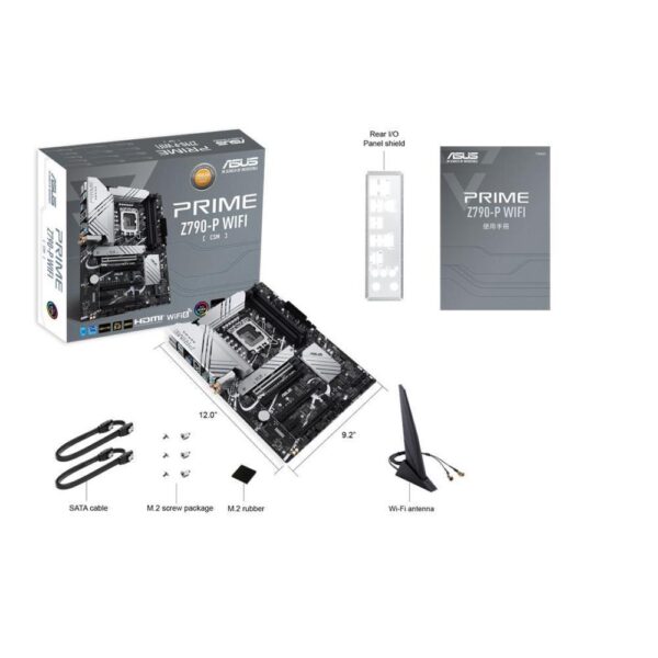 Mainboard|ASUS|Intel Z790|LGA1700|ATX|Memory DDR5|Memory slots 4|1xPCI-Express 3.0 1x|3xPCI-Express 4.0 16x|1xPCI-Express 5.0 16x|3xM.2|1xHDMI|1xDisplayPort|4xUSB 2.0|3xUSB 3.2|1xUSB-C|1xPS/2|1xRJ45|3xAudio port|PRIMEZ790-PWIFI - Image 2