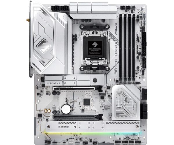 Mainboard|ASROCK|AMD X870|SAM5|ATX|Memory DDR5|Memory slots 4|1xPCI-Express 4.0 16x|1xPCI-Express 5.0 16x|4xM.2|1xHDMI|4xUSB 2.0|5xUSB 3.2|2xUSB-C|1xOptical S/PDIF|1xRJ45|2xAudio port|X870STEELLEGENDWIFI - Image 2