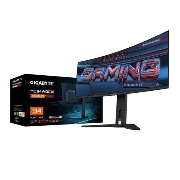 LCD Monitor|GIGABYTE|MO34WQC2 EK|34"|Gaming/Curved/21 : 9|Panel OLED|3440x1440|21:9|0.03 ms|Speakers|MO34WQC2EK - Image 8