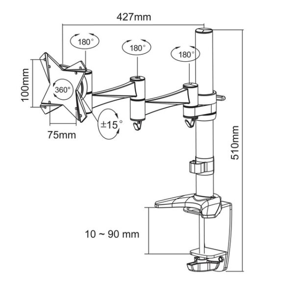 TV SET ACC DESK MOUNT 10-24"/FPMA-D1330SILVER NEOMOUNTS - Image 4