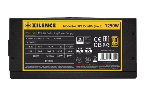 Power Supply|XILENCE|1250 Watts|Efficiency 80 PLUS GOLD|PFC Active|XN178 - Image 7