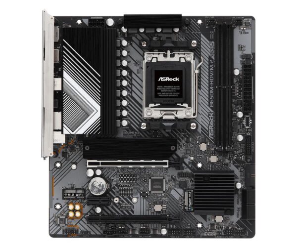 Mainboard|ASROCK|AMD B650|SAM5|Micro-ATX|Memory DDR5|Memory slots 2|1xPCI-Express 4.0 1x|2xPCI-Express 4.0 16x|1xM.2|1xHDMI|1xDisplayPort|1xAudio-In|1xAudio-Out|1xMicrophone|4xUSB 2.0|2xUSB 3.2|1xUSB-C|1xRJ45|B650M-HDV/M.2 - Image 2