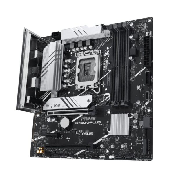 Mainboard|ASUS|Intel B760 Express|LGA1700|Micro-ATX|Memory DDR5|Memory slots 4|1xPCI-Express 4.0 1x|2xPCI-Express 4.0 16x|2xM.2|1xHDMI|1xDisplayPort|4xUSB 2.0|2xUSB 3.2|1xPS/2|1xRJ45|3xAudio port|PRIMEB760M-PLUS - Image 4