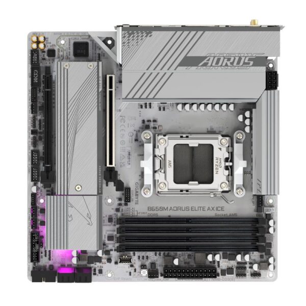 Mainboard|GIGABYTE|AMD B650|SAM5|Micro-ATX|Memory DDR5|Memory slots 4|1xPCI-Express 4.0 4x	|1xPCI-Express 4.0 16x|2xM.2|1xHDMI|1xDisplayPort|4xUSB 2.0|7xUSB 3.2|1xUSB-C|1xOptical S/PDIF|1xRJ45|2xAudio port|B650MAELITEAXICE1.1 - Image 5