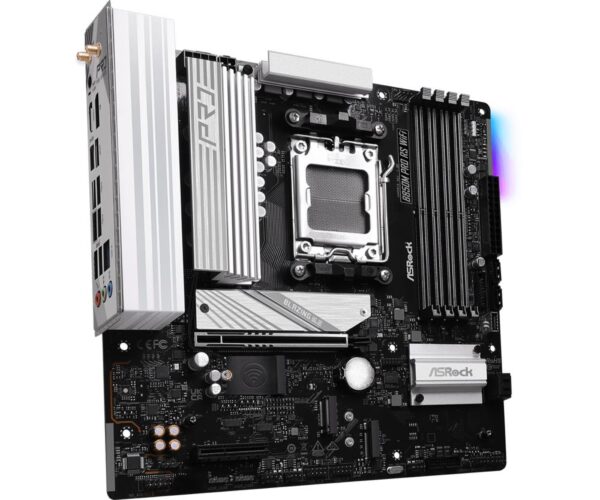 Mainboard|ASROCK|AMD B850|SAM5|Micro-ATX|Memory DDR5|Memory slots 4|1xPCI-Express 4.0 4x	|1xPCI-Express 5.0 16x|1xM.2|1xHDMI|1xDisplayPort|1xAudio-In|1xAudio-Out|1xMicrophone|4xUSB 2.0|3xUSB 3.2|1xUSB-C|1xRJ45|B850MPRORSWIFI - Image 4