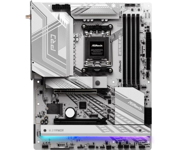 Mainboard|ASROCK|AMD X870|SAM5|ATX|Memory DDR5|Memory slots 4|1xPCI-Express 4.0 16x|1xPCI-Express 5.0 16x|4xM.2|1xHDMI|6xUSB 2.0|4xUSB 3.2|2xUSB-C|1xOptical S/PDIF|1xRJ45|2xAudio port|X870PRORSWIFI - Image 2
