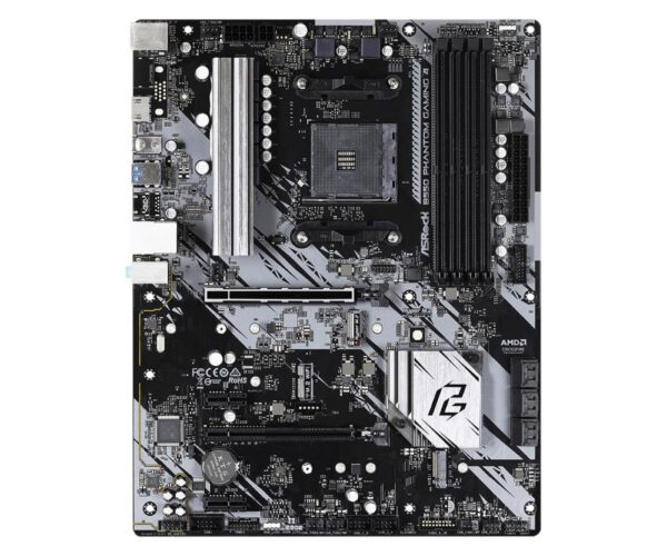 Mainboard|ASROCK|AMD B550|SAM4|ATX|2xPCI-Express 3.0 1x|1xPCI-Express 3.0 4x|2xM.2|1xPCI-Express 4.0 16x|Memory DDR4|Memory slots 4|1xHDMI|2xAudio-In|1xAudio-Out|6xUSB 3.2|1xPS/2|1xRJ45|B550PHANTOMGAMING4 - Image 2