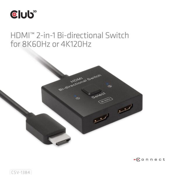 VIDEO SWITCH HDMI 2PORT/CSV-1384 CLUB3D - Image 3