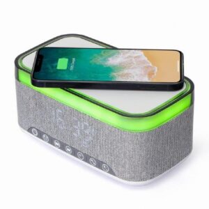 MOBILE CHARGER WRL&ALARM CLOCK/DAC-SPKBT-QC15-GR GEMBIRD