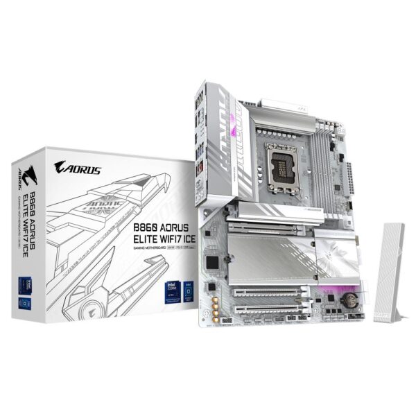 Mainboard|GIGABYTE|Intel B860 Express|LGA1851|ATX|Memory DDR5|Memory slots 4|3xPCI-Express 16x|2xM.2|1xHDMI|1xDisplayPort|1xAudio-In|1xAudio-Out|4xUSB 2.0|6xUSB 3.2|1xUSB-C|1xOptical S/PDIF|1xRJ45|B860AELITEWF7ICE1.0 - Image 2